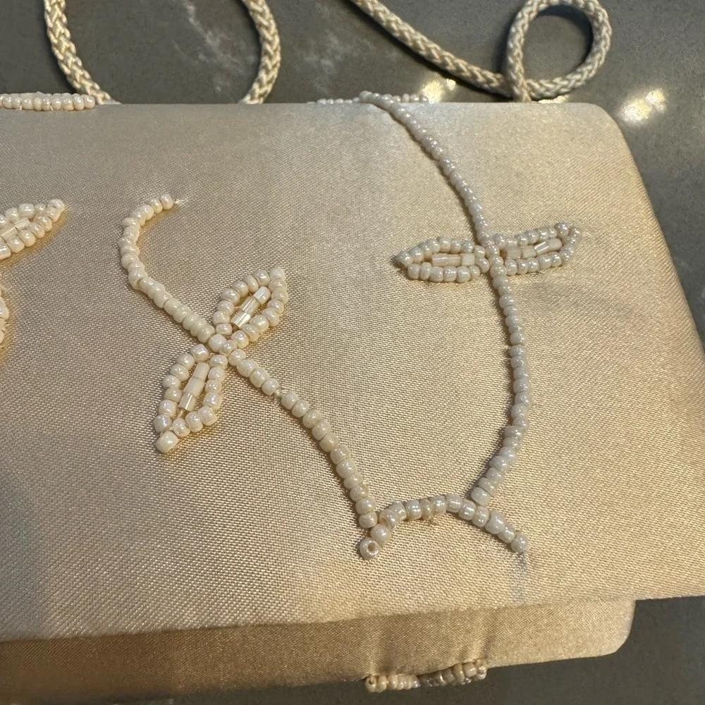 Beaded Clutch /‎ Purse Tan